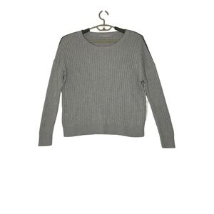 One Grey Day Womens Ribbed Knit Sweater Crewneck Pullover Heather Gray NWT
